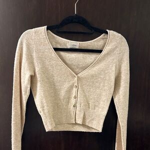 Cream Button-Up Sweater